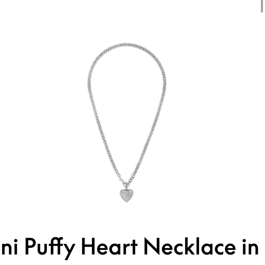 Roxanne Assoulin The Mini Puffy Heart Necklace In Silver Firm Price 65$